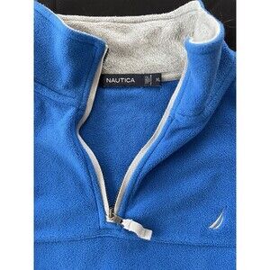 Nautica Quarter Zip Men’s Xl Blue Pullover Fleece
